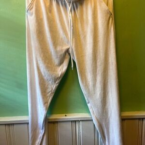 NWOT White Velour Pants